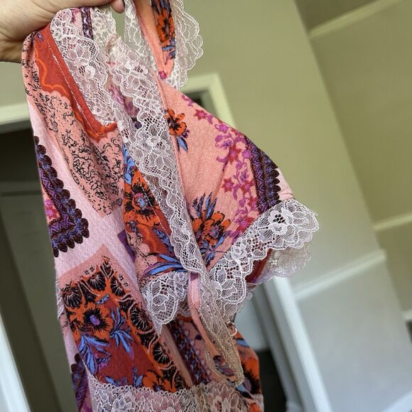 Free People Intimately Stevie Scarf Maxi Dress Lace Trim Size Medium Romantic - Picture 10 of 11